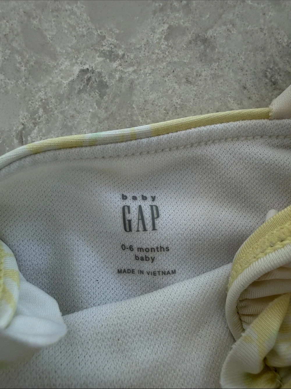 GAP Yellow Daisy Ruffle One-Piece Swimsuit with Matching Sun Hat